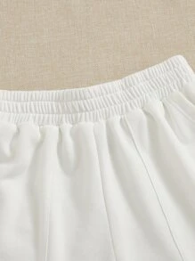 Muchica Solid Slant Pockets Shorts - White - View 4