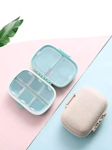 1 pieza Pastillero medicamento almacenamiento portátil para exterior - Caqui - Ver 2