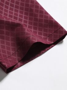 Manfinity Homme Men Argyle Jacquard Button Up Shirt - Burgundy - View 4