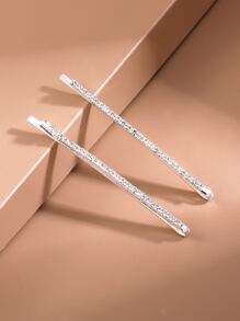 2pcs Rhinestone Decor Bobby Pin