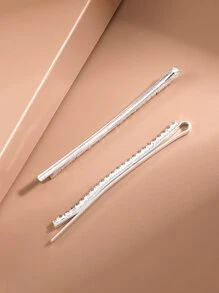 2pcs Rhinestone Decor Bobby Pin