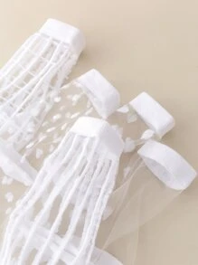 5雙小女童愛心圖案中筒襪 - 白色 - 查看 3