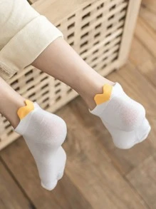 6 đôi vớ mắt cá chân họa tiết trái tim - Nhiều màu - Xem 4