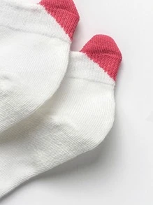 6 đôi vớ mắt cá chân họa tiết trái tim - Nhiều màu - Xem 9