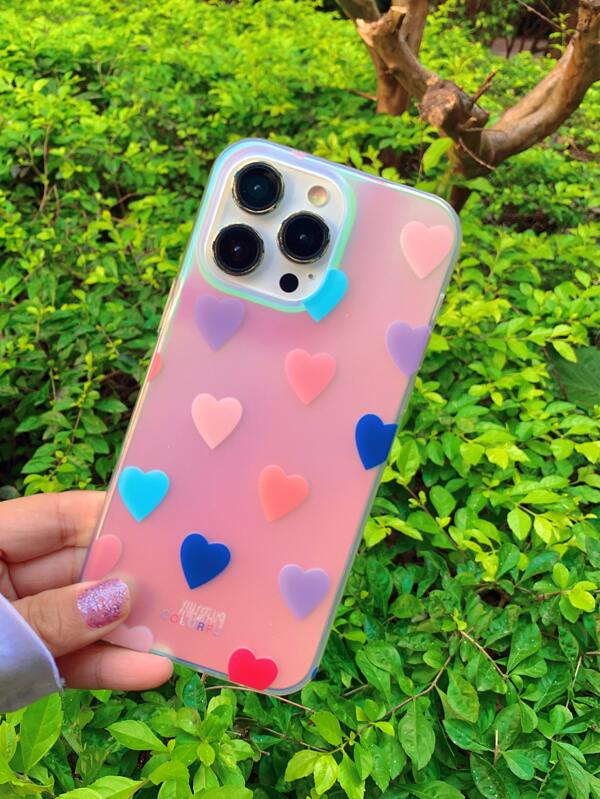 Heart Pattern Clear Phone Case