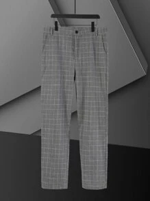 Manfinity Men Plaid Single Button Blazer & Suit Trousers - Grey - View 7