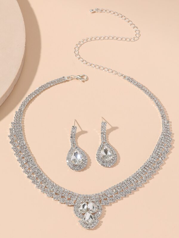 3pcs/set Rhinestone Decor Jewelry Set SHEIN USA