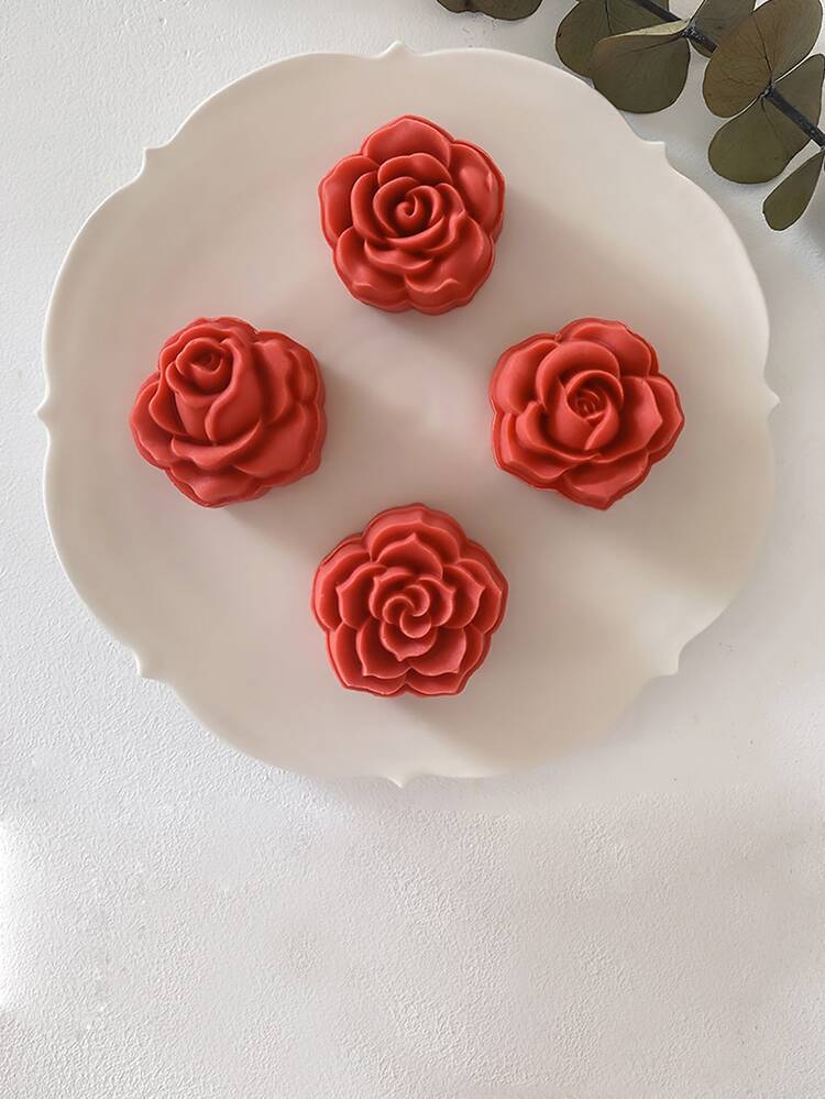 5pcs/set ABS Cookie Stamp, Creative White Flower Design Cookie Press Mold For Home - White - View 6