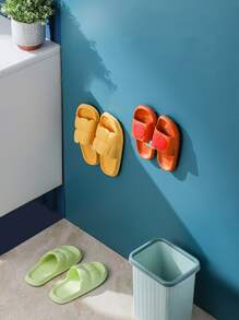 1pc PP Shoe Storage Rack, Punch-free Wall Mounted Shoe Organizer For Home - Baby Blue - View 3