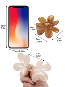 4 piezas Garra de pelo con diseño de flor - Multicolor - Ver 3