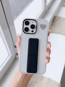 Clear Phone Case With Foldable Holder - Black - View 1