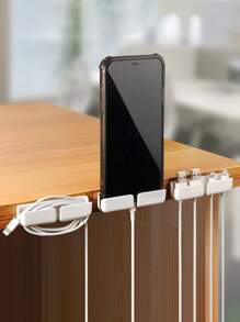 3 piezas/set almacenamiento blanco autoadhesivo Cable de dato Soporte para casa - Blanco - Ver 1