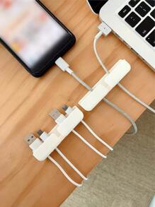 3 piezas/set almacenamiento blanco autoadhesivo Cable de dato Soporte para casa - Blanco - Ver 2