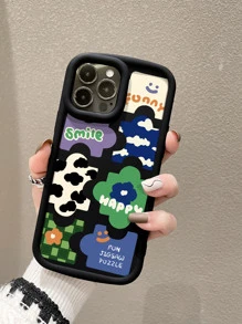 1件印花及字母圖形手機殼，適用於 iPhone 11、iPhone 13、iPhone 14 Pro Max - 彩色 - 查看 2