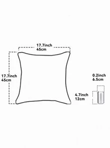 1pc Geometric Grid Pillow Cover, No Pillow Insert - Baby Blue - View 6