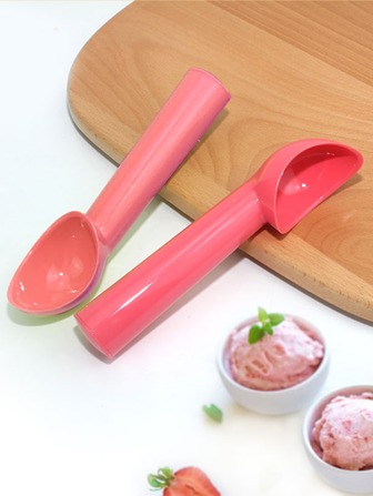 1入組PS冰淇淋勺簡約純色橙色多功能廚房冰淇淋鏟