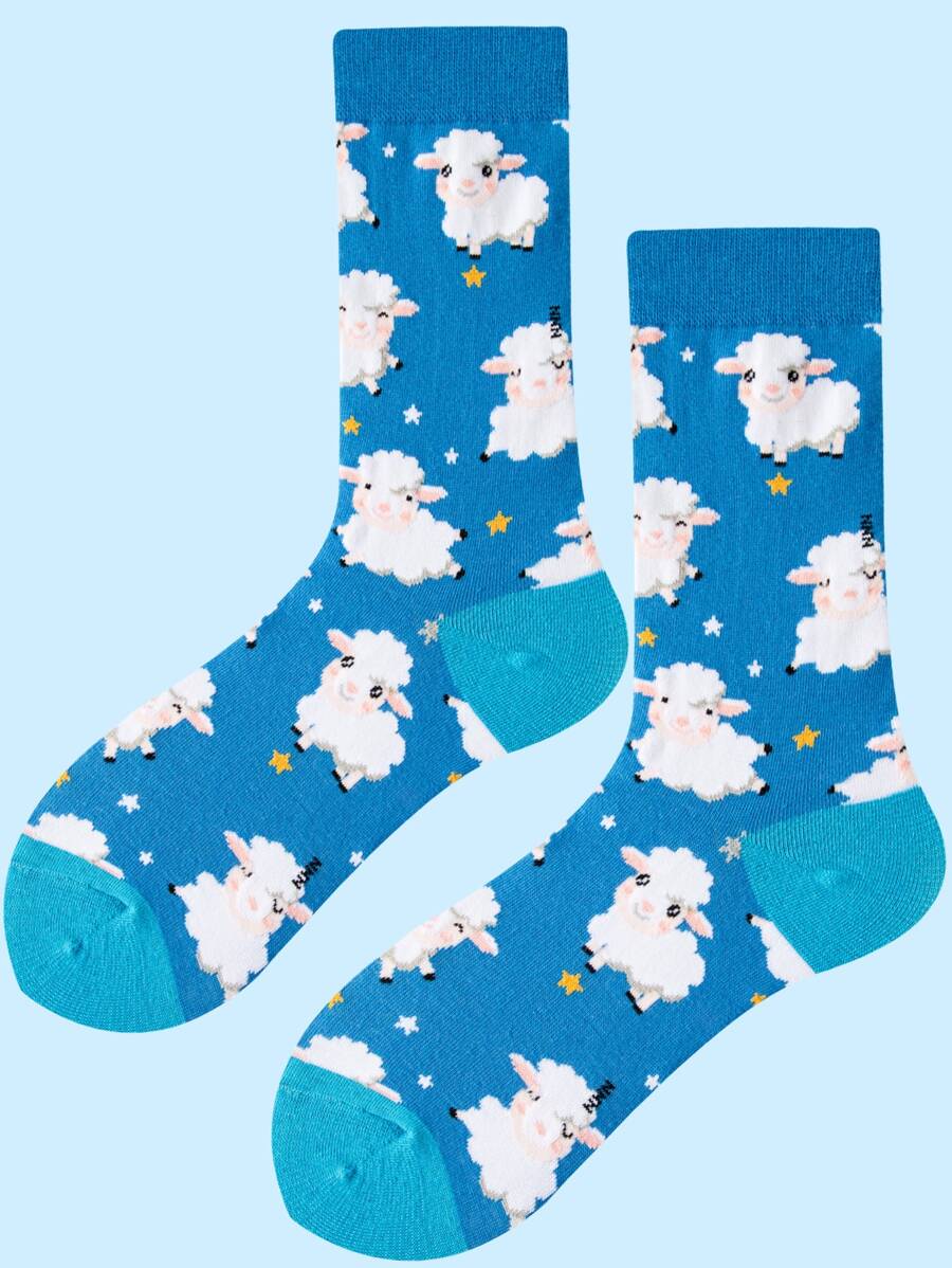 ถุงเท้าลู แกะ ลวดลาย - มัลติคัลเลอร์ - ดู 1