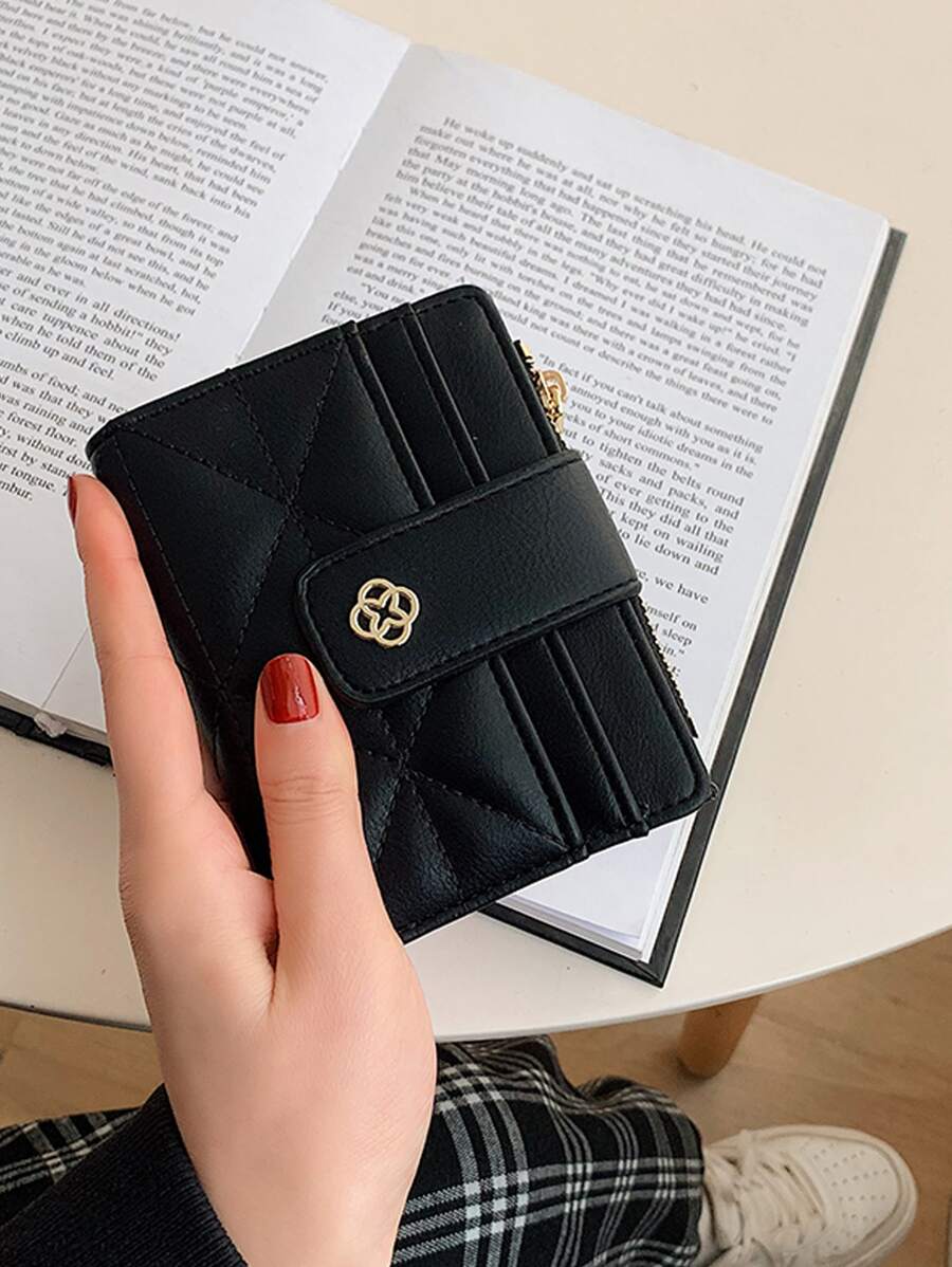 Trang trí bằng kim loại chần Ví nhỏ cầm tay, tiền, tiền mặt Công nhân cổ trắng, dành cho nữ sinh viên đại học, công việc, kinh doanh, đi làm, văn phòng, cho ngày kỷ niệm, cho người yêu, cho quà tặng sinh nhật, quà tặng Giáng sinh vào ngày lễ tình nhân, quà tạ ơn - màu đen - Xem 1