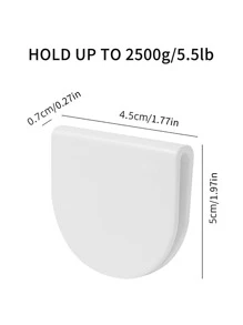 4pcs Solid Punch-free Shower Curtain Hook - White - View 4