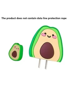 2 miếng bảo vệ cáp dữ liệu thiết kế quả bơ tương thích với iPhone - Nhiều màu - Xem 3