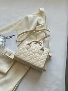 Mini Quilted Square Bag With Coin Purse