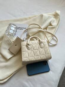 Mini Quilted Square Bag With Coin Purse