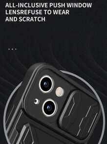 Men's Solid Phone Case With Detachable Ring Holder,International Version, Not The Domestic Version - Black - View 12