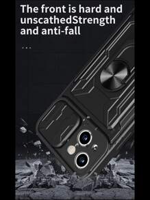 Men's Solid Phone Case With Detachable Ring Holder,International Version, Not The Domestic Version - Black - View 13