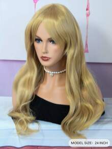 Long Body Wave Synthetic Wig With Bangs - Multicolor - View 4