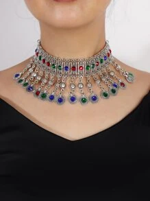 Collar con diseño de diamante de imitación - Multicolor - Ver 2