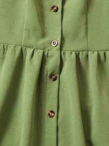 SHEIN Chicas Vestido de tirantes con botón delantero