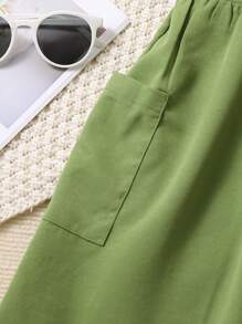 SHEIN Chicas Vestido de tirantes con botón delantero