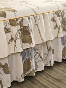 One Double-Layer Lace Trimmed Bed Skirt For Single/Double Bed, In Modern Style, Soft And Skin-Friendly, Thickened And Brushed, With Active Print, Multiple Colors, For Home Textile Bedding. - Multicolor - View 4