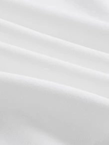 SHEIN MOD pecho con fruncido Camiseta crop & Falda bajo con abertura - Blanco - Ver 4