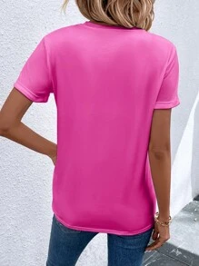 SHEIN LUNE Figure Graphic Tee - Pink - View 2