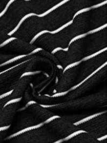 男士條紋和字母圖案POLO衫 - 黑色 - 查看 3