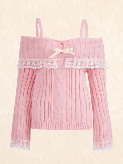 エムミーエメDecollete ribbon off-shoulder knit エムエメDecollete ribbon off-shoulder knit トップス