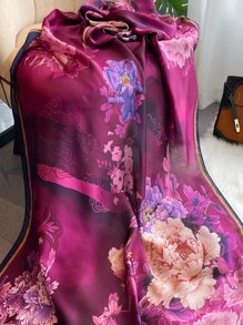 花卉印花围巾百搭，时尚头巾优雅