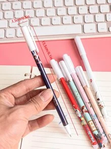 6pcs Cartoon Graphic Gel Pen - Multicolor - View 2