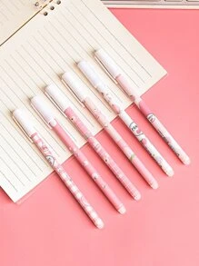 6入組桃子樣式中性筆 - 彩色 - 查看 1