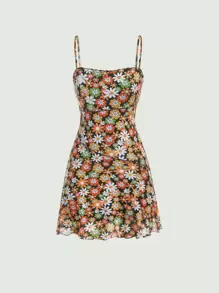 SHEIN MOD Đầm Xù nhỏ Hoa Tất cả trên in Boho - Nhiều màu - Xem 1