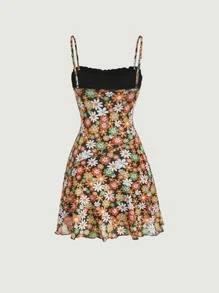 SHEIN MOD Đầm Xù nhỏ Hoa Tất cả trên in Boho - Nhiều màu - Xem 2
