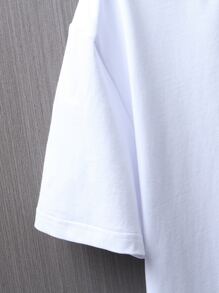 Manfinity LEGND Men T-Shirts Fit Crew Neck Short Sleeve Graphic Tee Summer Polyester - White - View 7