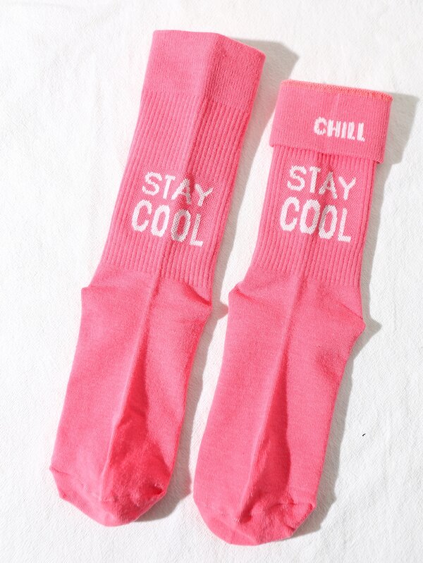 Letter Graphic Crew Socks SHEIN USA