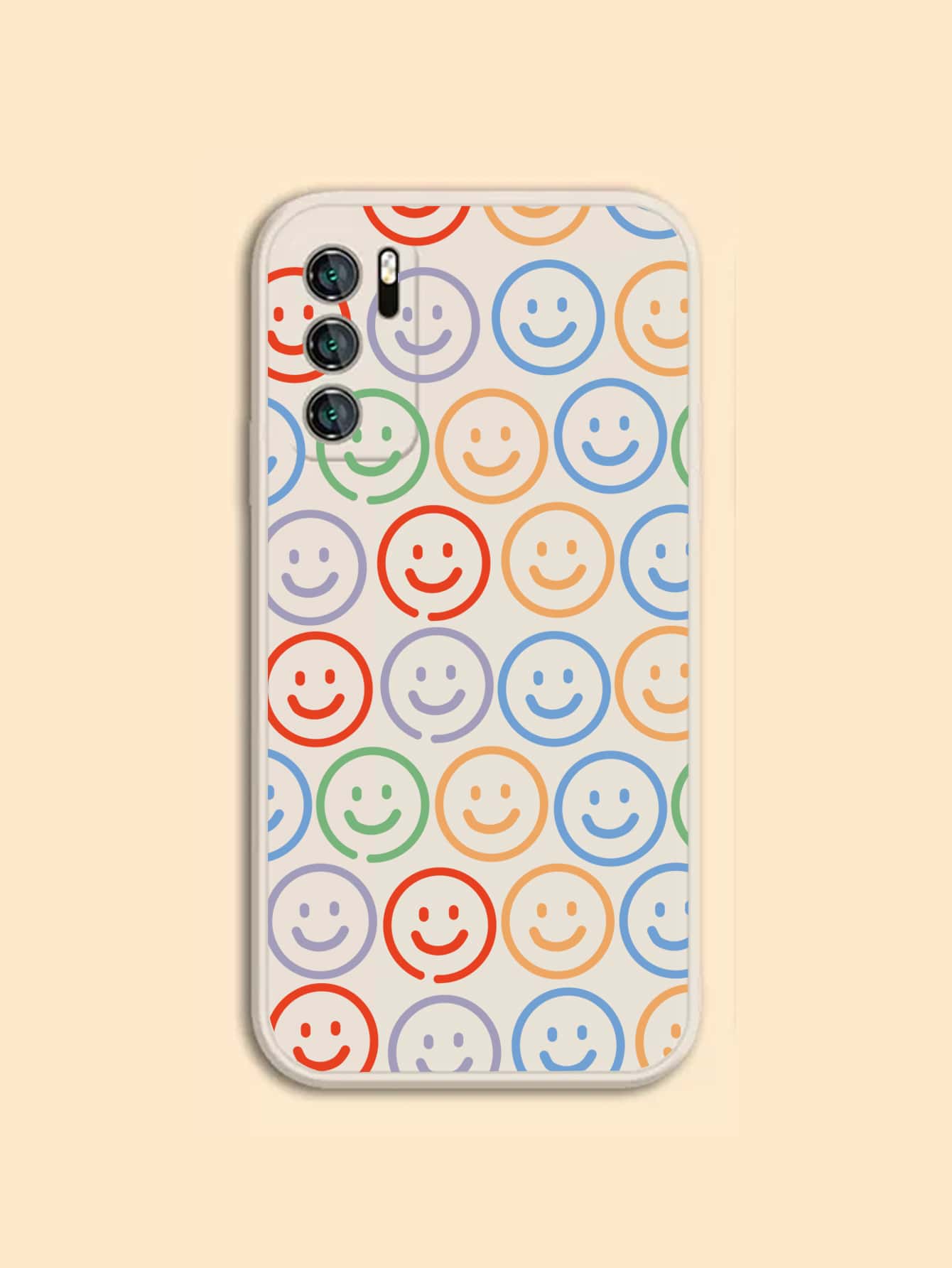 Funda de teléfono con patrón de sonrisa - Multicolor - Ver 1