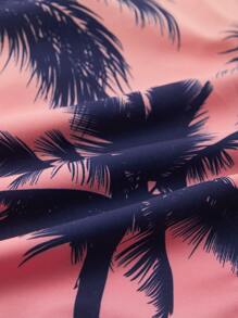 Surfspeed Hombres Shorts de natación con estampado de árbol de coco de cintura con cordón - Multicolor - Ver 6