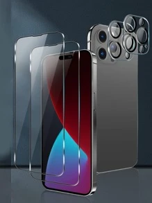 2 Phim bảo vệ màn hình điện thoại chống rơi & 2 Phim bảo vệ ống kính tương thích với iPhone15/15Plus/15Pro/15Promax - Trong sáng - Xem 2