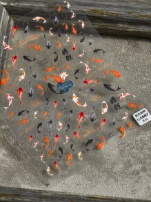 Nail Sticker 1sheet Chinese Style  Fish Goldfish Stickers For Manicure DIY