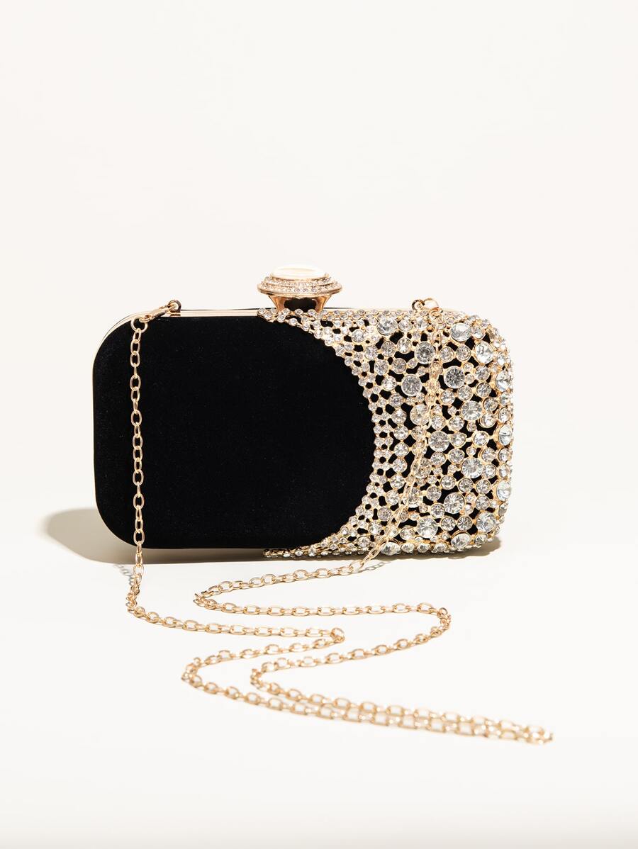 Bolso de cubo decorado con cristales, de diseño con cordón, de estilo casual de negocios, ligero. Bolso transparente de con cuentas de perlas falsas, bolso de noche elegante, exquisito y de lujo discreto con cristales, perfecto para fiestas, cenas, vestidos de fiesta de Navidad, para chica, mujer, novia