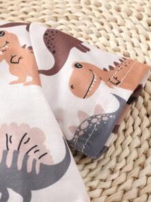 SHEIN Baby Boy 2pcs Dinosaur Print Tee - Multicolor - View 5